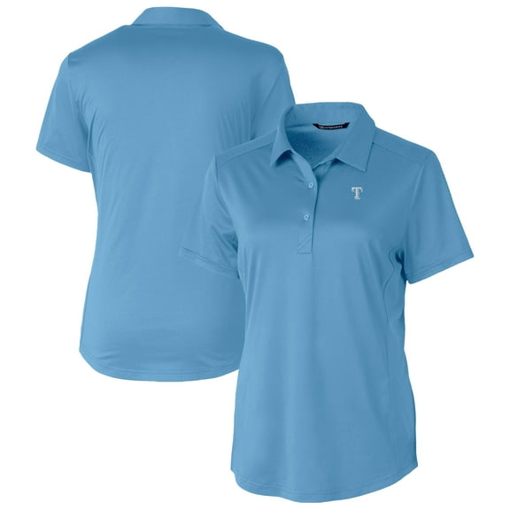 Women's-Cutter & Buck Powder Blue Texas Rangers Eco Textured Stretch Recycled Polo