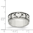 thumbnail image 6 of Auriga Fine Jewelry 925 Sterling Silver Claddagh Design Ring Size 10 for Men's, 6 of 6