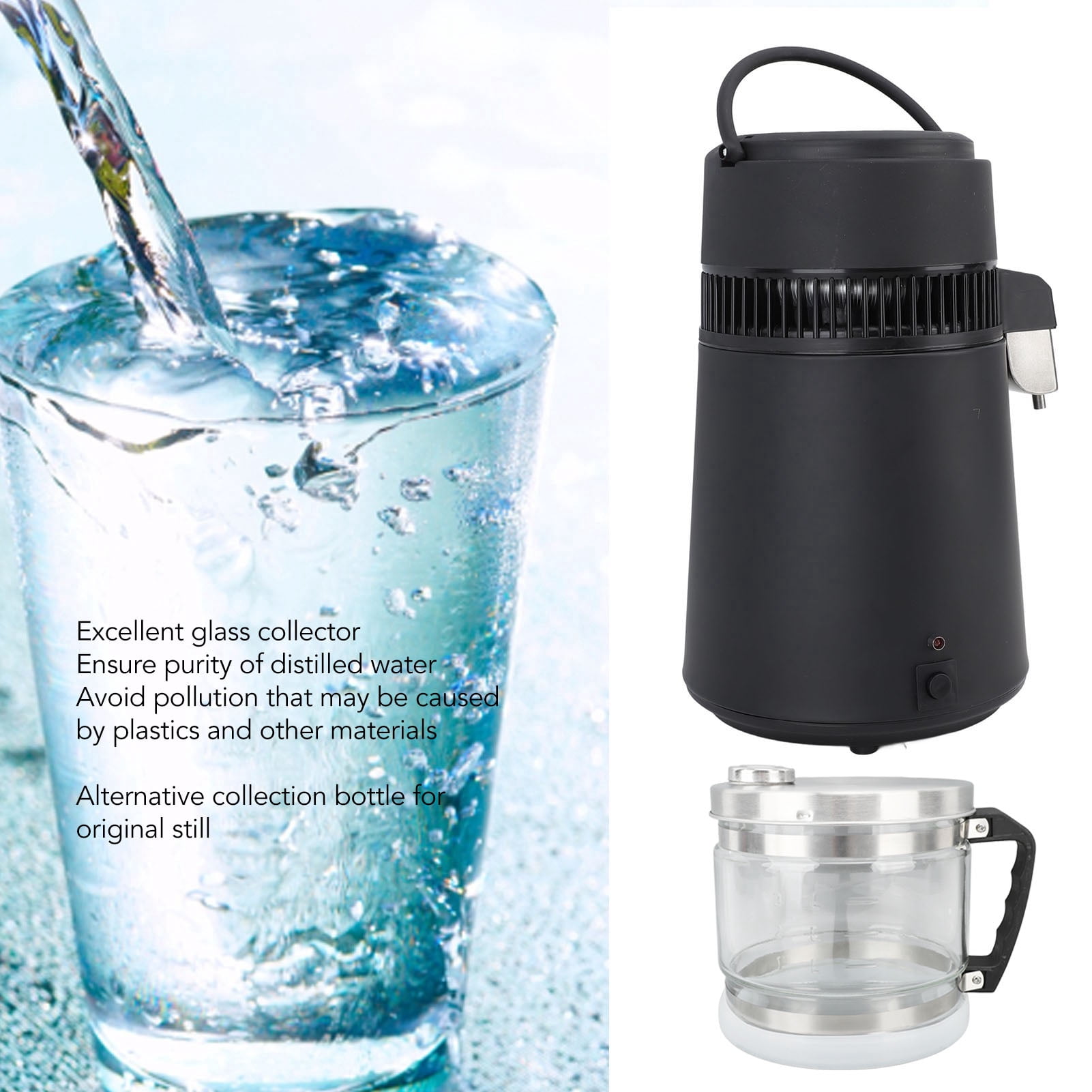 Distilled Water Container Replacement Storage Collection Bottle Glass Jar for Home Beauty Countertop 4L