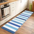 thumbnail image 3 of Geometric Stripe Runner Rug 2x6 FT,Non Slip Hallway Carpet,Ombre Farmhouse Blue Vertical Striped Washable Soft Floor Carpet Non-Shedding Throw Runner Carpet Long Rug for Entryway Kitchen Bedside, 3 of 9