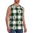 thumbnail image 2 of Bixox Men's Green Tree Lumberjack Plaid Printed Shirt Sleeveless Fitness Tank Top-X-Large, 2 of 7
