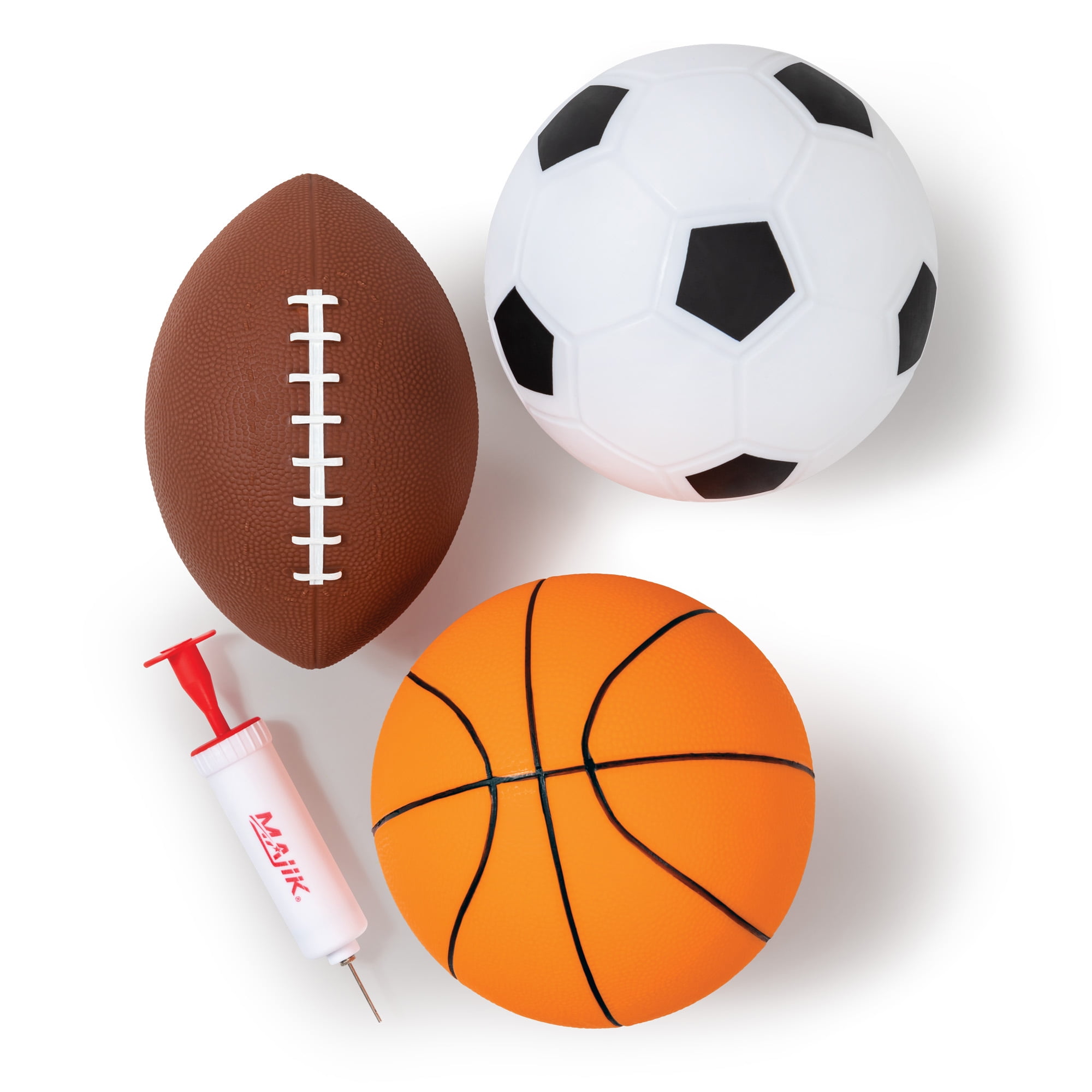 NEW Champion Set of 3 Soccer Basketball Football Sports Balls Inflating Needle 