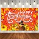 thumbnail image 4 of ¡Últimas Unidades a Precios Bajos!, Fondo de tela con temática de Acción de Gracias Serie naranja y amarilla Cosechas de Acción de Gracias Calabaza Hoja de arce Pavo Decoración de fiesta Akmoler, 4 of 7