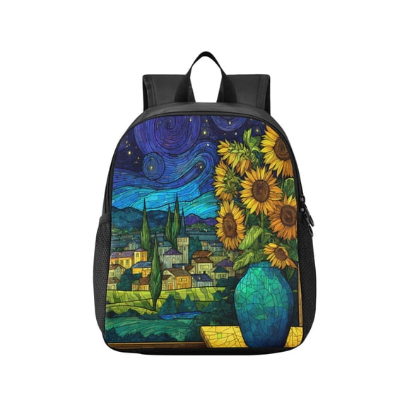 Toddler Backpack Cosmic Sunflower View Waterproof Lightweight Backpack Casual Mini Daypack for Daycare & Travel