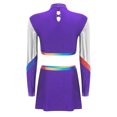 thumbnail image 4 of Alvivi Costume de Cheerleading pour Femmes Robe d'Uniforme Ensemble 2 Pcs Haut Court à Manches Longues avec Mini-Jupe Violet P, 4 of 6