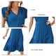thumbnail image 4 of Vestido a media pierna con cuello en V para mujer Vestido a media pierna con cuello en V informal de múltiples capas con volantes Línea elegante y transpirable para eventosazul S Ccdes No se aplica, 4 of 6