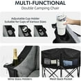 thumbnail image 5 of Oversized Camping Chairs for Adults - Heavy Duty Padded Outdoor Folding Lawn XL Camp Chair with Cup Holder Cooler Pockets for Outside Sports Beach Fishing Garden Portable Supports 500lbs, Black, 5 of 10