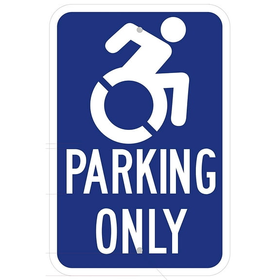 HANDICAP "PARKING ONLY" SIGN - (Reflective !!! ALUMINUM 12 X 18)