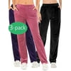3 Pack Women's Sweatpants Sweatsuit Womens Jogger Sweatpants Velvet High Waist Loose Fit Long Yoga Trousers Pants(Only Pant)