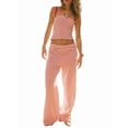 thumbnail image 1 of Conjuntos de Verano para Mujer, Conjuntos de Dos Piezas para Estar en Casa, Top y Pantalón de Tubo A Rayas, Conjuntos A Juego para Vacaciones en la Playa Rojo y XL, 1 of 9
