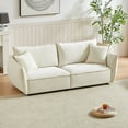 thumbnail image 5 of Modern Linen Fabric 3-Seater Sofa with Wooden Frame (88"W * 35.5"D * 33.5"H), 5 of 18