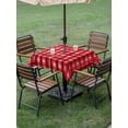 thumbnail image 4 of Outdoor Tablecloth with Umbrella Hole for Patio/Picnic/Party/Camping, Red Plaid Waterproof Table Cloth Square Cover Washable, Modern Art Checkered Farmhouse (54"x 54"), 4 of 8