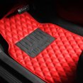 thumbnail image 3 of FH Group Universal Fit Diamond Pattern Floor Mats Leather For Car SUV Van Red w/ Black Dash Pad F12002RED-FH1002BLACK, 3 of 7