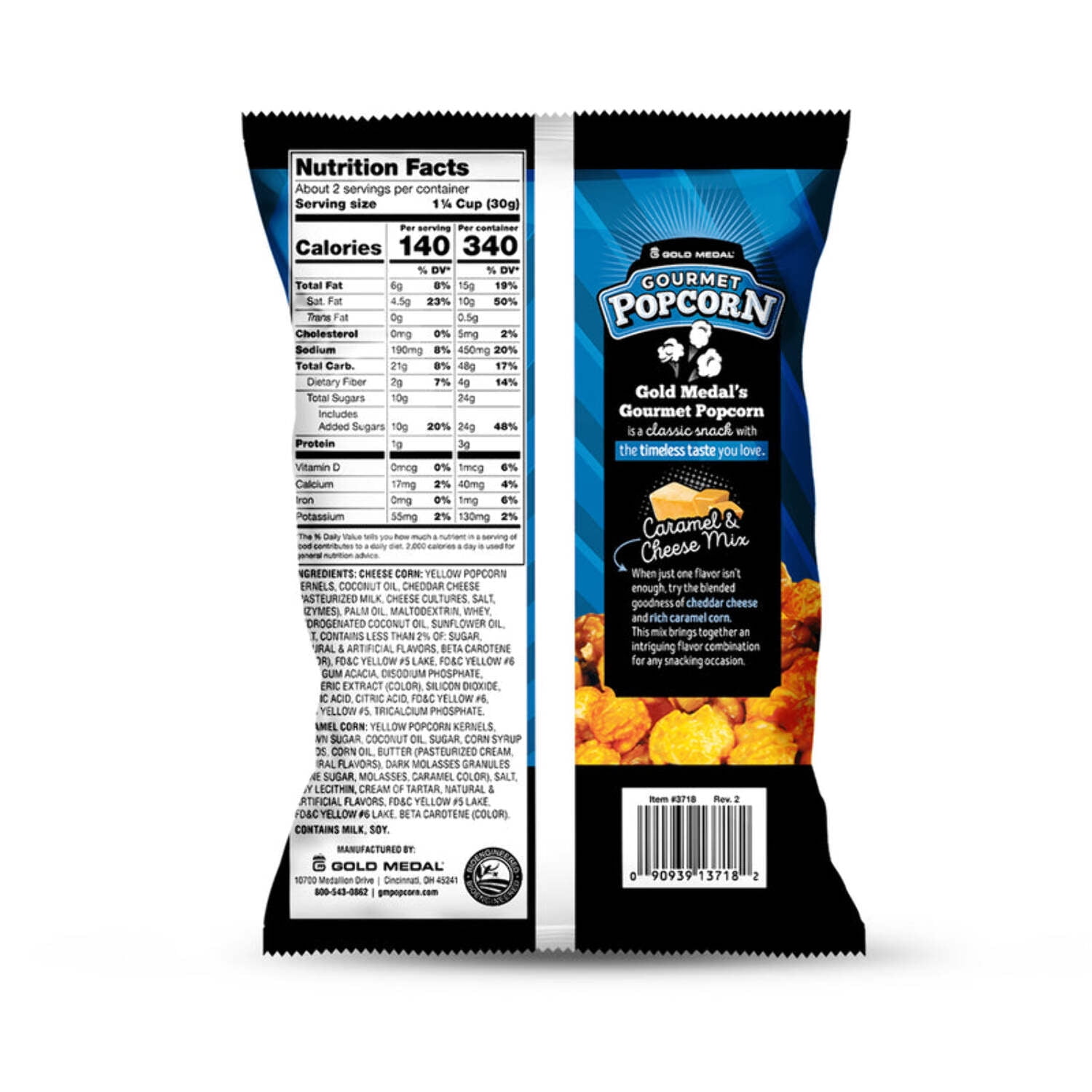 Gold Medal Caramel & Cheese Gourmet Popcorn, 2.2 Ounce (24/CS)