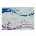 thumbnail image 1 of Floral Cutting Board, Modern Digital Swirls Ivy Flowers Leaves and White Backdrop Image, Decorative Tempered Glass Cutting and Serving Board, Small Size, Dark Blue Lilac, by Ambesonne, 1 of 1