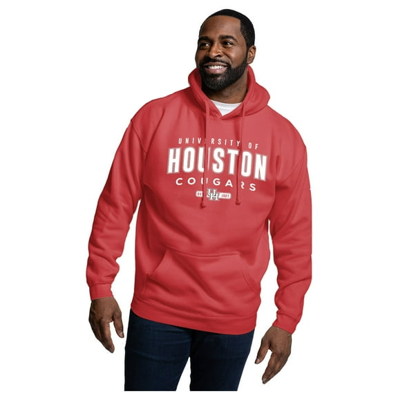 Men's-League Collegiate Wear  Red Houston Cougars Essentials 2.0 Fleece Pullover Hoodie