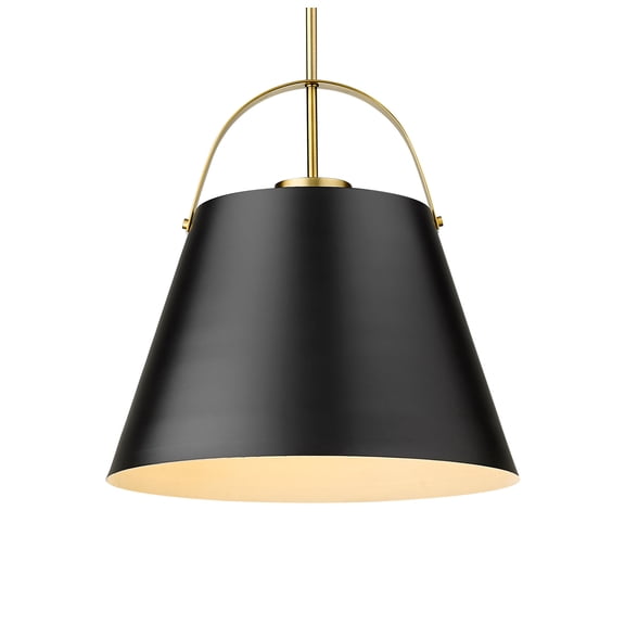 1 Light Pendant In Industrial Style 12.5 Inches Wide By 13.75 Inches High-Matte Black/Heritage Brass Finish Z-Lite 726P-Mb Hbr
