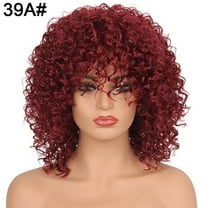 Happydeer Women African Fluffy Curly Short Hair Matte High Temperature Fiber Wig Hairpiece