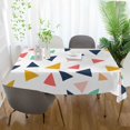 thumbnail image 3 of Yayeee Tablecloths 54" x 54" Rectangle Wrinkle Resistant Party Table Cover, White Minimalist Triangles, 3 of 8