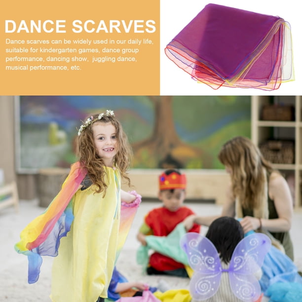 LWMTT 24 Pièces Foulard Jonglage 60 x 60 cm Foulards de Danse Enfant Foulards de Danse Foulards de Gymnastique pour la Danse, la Jonglerie, la Sensorialité, Les Spectacles pour Enfants