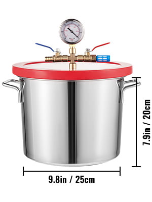 2 Gallon Stainless Steel Vacuum Chamber for Degassing Urethanes Silicone Epoxies 