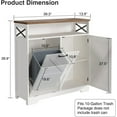 thumbnail image 5 of Tilt Out Trash Cabinet, Kitchen Trash Can Cabinet with Storage, Dog Proof 10 Gallon Garbage Can Storage for Kitchen, Bathroom, Living Room, White(Deodorant not Included), 5 of 8