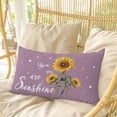 thumbnail image 4 of Violet Sunshine Sunflower Pillow Covers, Linen Long Throw Pillow Case, Pastoral Bees Farmhouse Floral Holiday Pillow Protector Decorative Cushion Cover for Living Room/Bedroom 20" x 36", 4 of 8