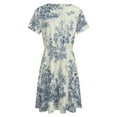 thumbnail image 5 of Powder Blue French Toile Picnic Designs Women's Dress Short Sleeve Summer Sundress Summer Women Clothes, 5 of 7