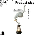 thumbnail image 3 of 3D Perched Cat Statue with Hanging Lantern Light, Resin White Cat Sculpture Night Lamp, Edge Sill Decorative Figurine for Shelf Cabinet Bedroom Living Room Indoor Art Ornament Decor, 3 of 6