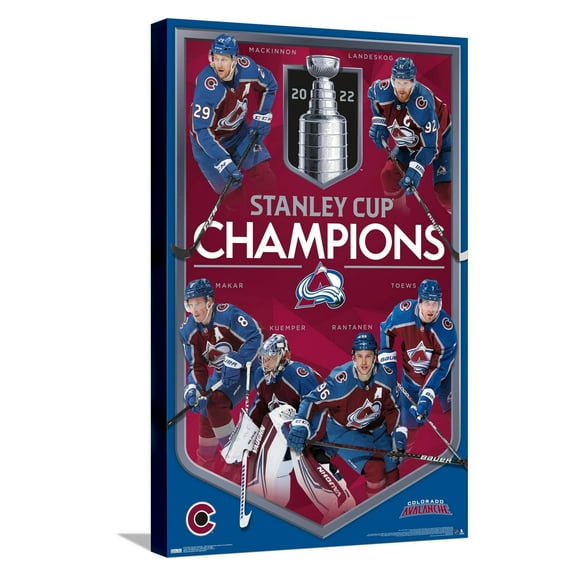 NHL Colorado Avalanche - 2022 Commemorative Stanley Cup Champions Canvas Wall Poster, 14.725" x 22.375"