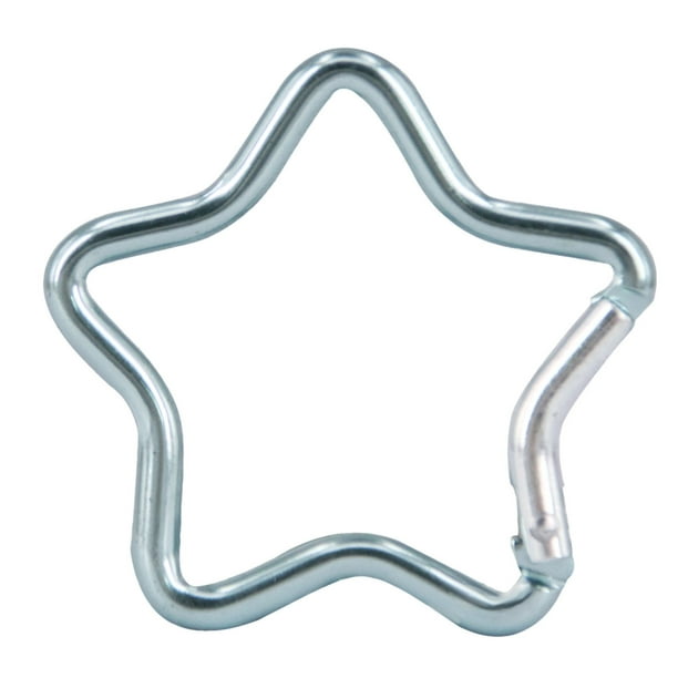 Llaveros con mosquetón de aleación de aluminio con cierre de resorte en forma de estrella para mochilas, acampadas, senderismo y viajes. Almohadilla de goma antideslizante.