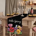 thumbnail image 2 of Table Runners 90 Inches Long Dress Scarves, Spring Flowers Farmhouse Coffee/Dining/Kitchen Table Runner for Living Room, Watercolor Country Colorful Floral Black 13x90 Inch, 2 of 9