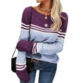 thumbnail image 4 of Sherrylily Women Autumn Winter Colorblock Pullover Sweaters Striped Slim Knitwear, 4 of 5