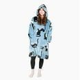 thumbnail image 3 of Tirrinia Wearable Blanket Oversized Hoodie for Adults, Soccer Panda Print Fleece Sweatshirt, as Warm & Funny Gifts for Family & Friend. One Size Fits All, 3 of 6