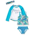 thumbnail image 1 of Tommy Bahama Girls' Toddler Rashguard and Bottom Swimsuit Set, L/S Blue, 3T, 1 of 2