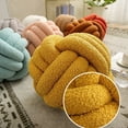 YEAUEME Pillow Manual Braided Knot Round Ball Shape Sherpa Elastic Sleeping Companion Sofa Couch