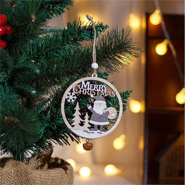 Christmas Decorations Christmas Tree Ornaments Gifts Vintage Antique Hollow Wooden Christmas Pendants