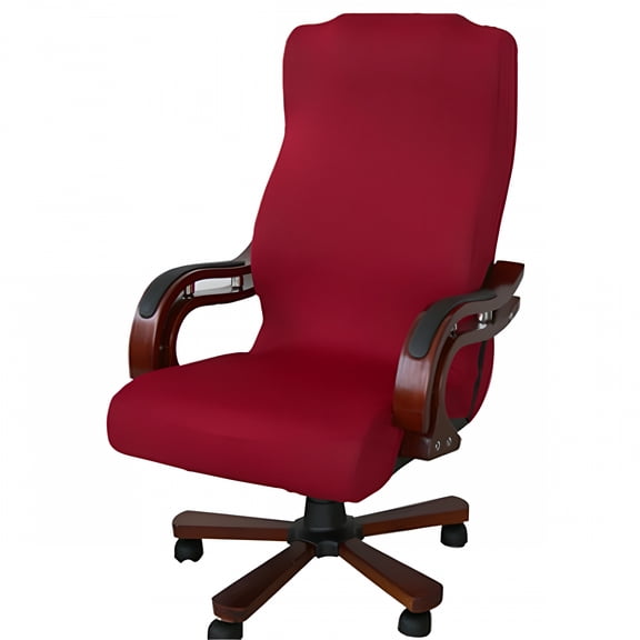 AUQ 2026 New Stretchy Computer/Office Chair Cover with Zipper for Office, Home, Study, Gaming (Large, Wine)