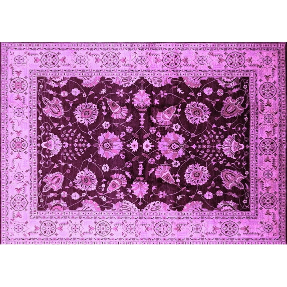 Ahgly Company Indoor Rectangle Oriental Purple Industrial Area Rugs, 8' x 12'