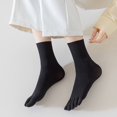 thumbnail image 2 of Short Hosiery Five Finger Socks Simple Split-toed Solid Color Five Toe Mid Tube Socks Breathable Thin Outdoor, 2 of 5