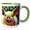 Green/White, variant on 3drose, Chic Pig Colorful Digital Portrait. Funny Home, Office Decor, Gift, 15oz Two-tone Blue Mug
