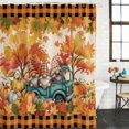 thumbnail image 2 of Thanksgiving Shower Curtain, Waterproof Shower Curtains for Bathroom, Orange Gnomes Pumpkin Leaves Truck Plaid Washable Fabric Bathtub Curtain Set Bath Decor with 12 Hooks Standard 72"x72", 2 of 8