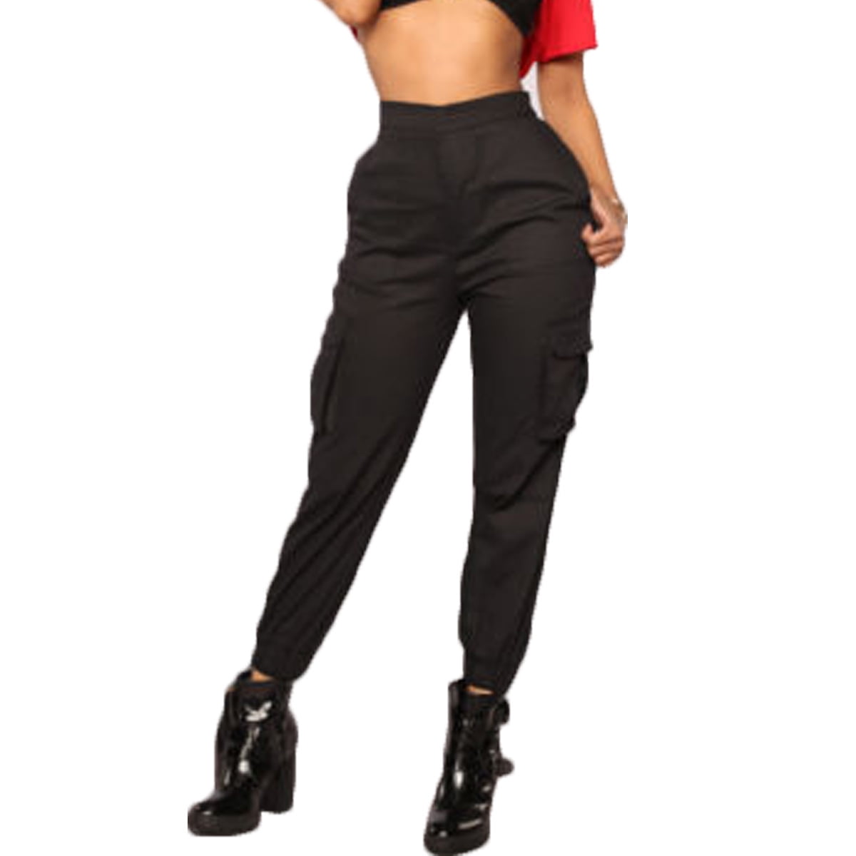 womens black military pants