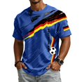 thumbnail image 3 of Soccer Cup 2026 Jersey for Men, Crew Neck Short Sleeve Deutschland Brushstroke Graphic Tee with Waffle Knit Texture - Moisture-Wicking Athletic Top for Match Day & Gym Blue XXL, 3 of 7