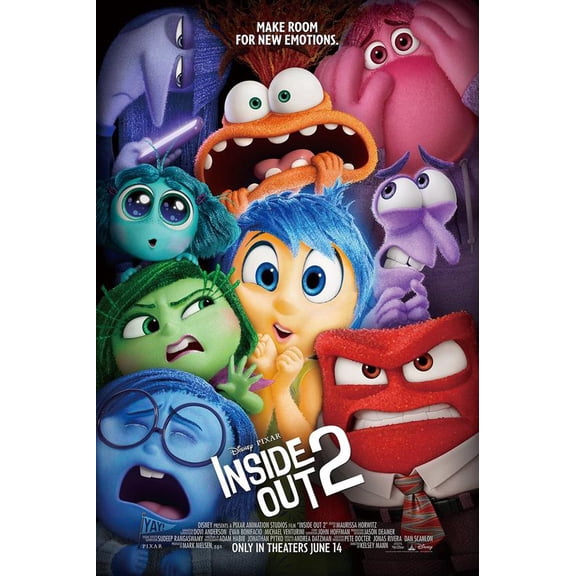 Inside Out 2 2024 Movie Poster Home Decor 12x18Inch,30x46cm, Unframed