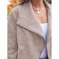 thumbnail image 4 of Chaquetas de Piel Sintética para Mujer, Estilo Ante, Ideales para Otoño e Invierno. Abrigo Corto Abierto por Delante. Albaricoque XL, 4 of 8