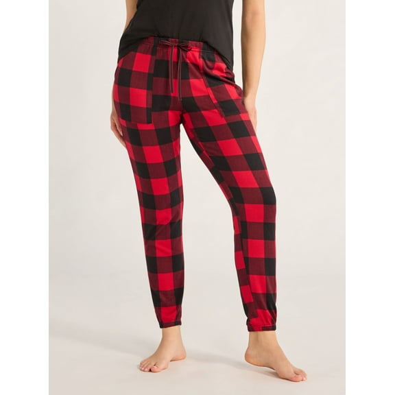 Joyspun Women's Hacci Knit Jogger Sleep Pants, 29” Inseam, Sizes XS to 3X