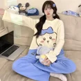 thumbnail image 3 of Kawaii Pajamas Suit Chiikawa Usagi Cotton Spring Hachiware Long Sleeves Pants Sleepwear Casual Homewear, 3 of 9