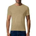 thumbnail image 4 of LIBRCLO Men's and Big Men's Shirts Short Sleeve Workout T Shirts Breathable Comfort Crewneck Tee for Gym Running Athletic, Khaki XL, 4 of 7
