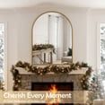 thumbnail image 6 of LIFERECORD 30"x40" Arched Bathroom Mirror, Wall Mounted Vanity Mirror with Metal Frame for Bedroom, Entryway, Living Room, Gold, 6 of 9